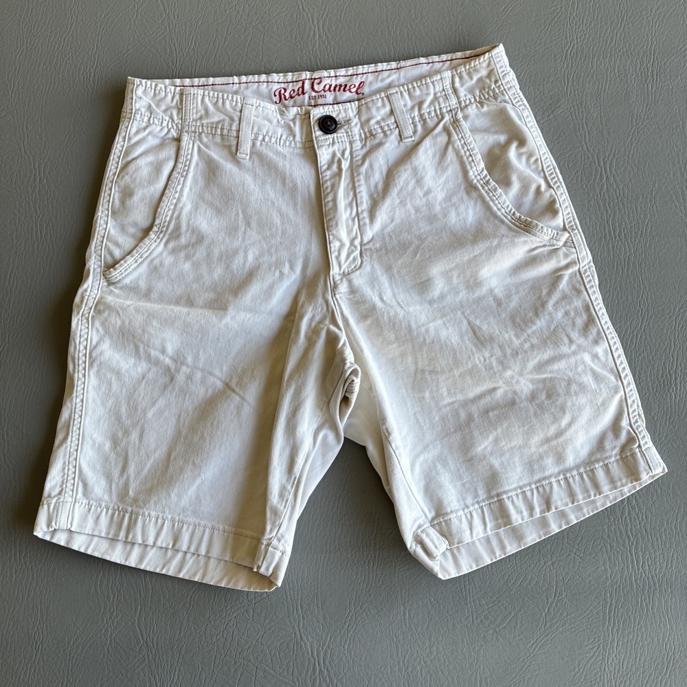 Red Camel Men's Size 29 Khaki White Shorts EUC Summer Dadcore Fits 30